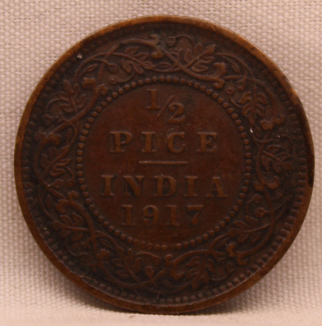 Half Pice 1917 George V Bronze coins