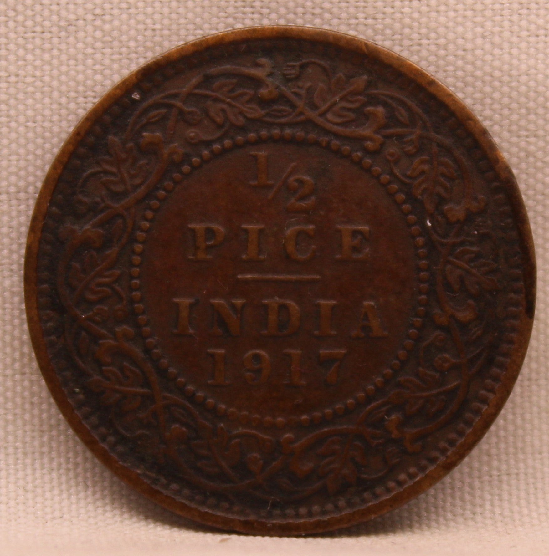 Half Pice 1917 George V Bronze coins