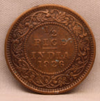 Half Pice 1926 George V Bronze coins