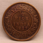 Half Pice 1927George V Bronze coins
