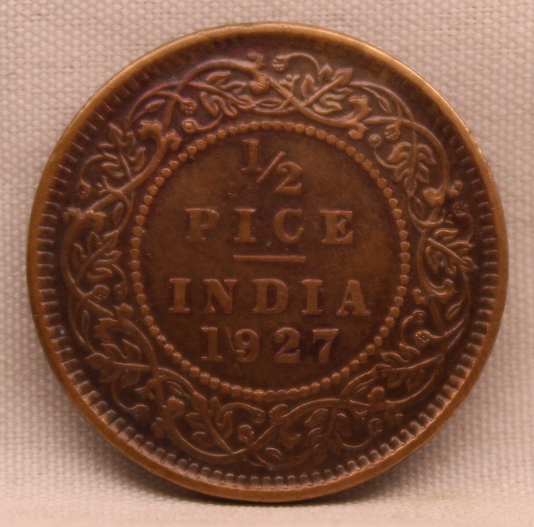 Half Pice 1927George V Bronze coins
