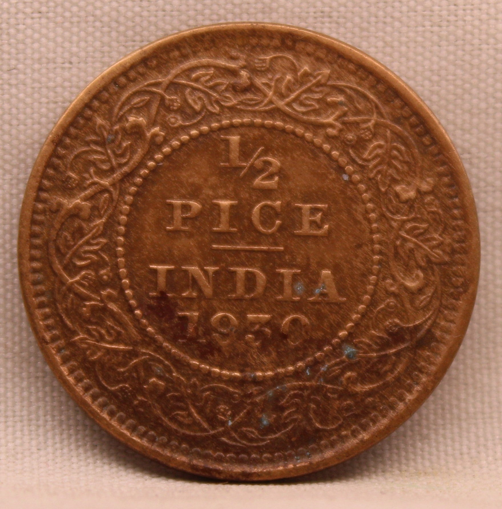 Half Pice 1930 George V Bronze coins