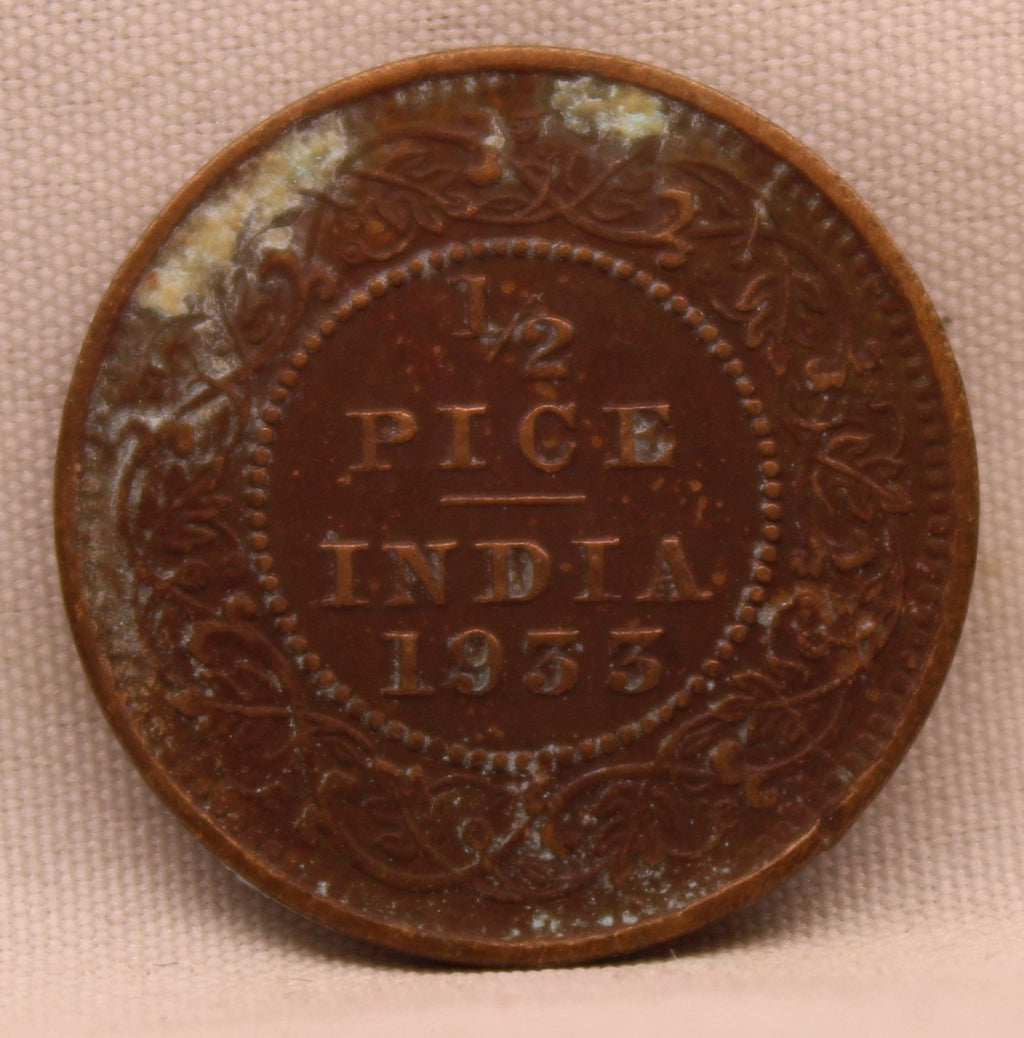 Half Pice 1933 George V Bronze coins