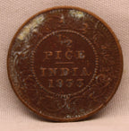 Half Pice 1933 George V Bronze coins