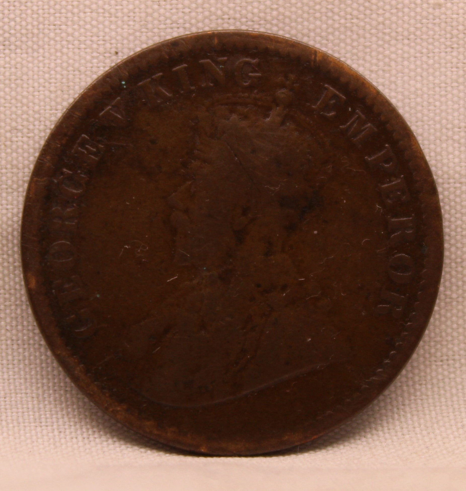 Quarter Anna Coin of King George V of Calcutta Mint of 1912 Bronze