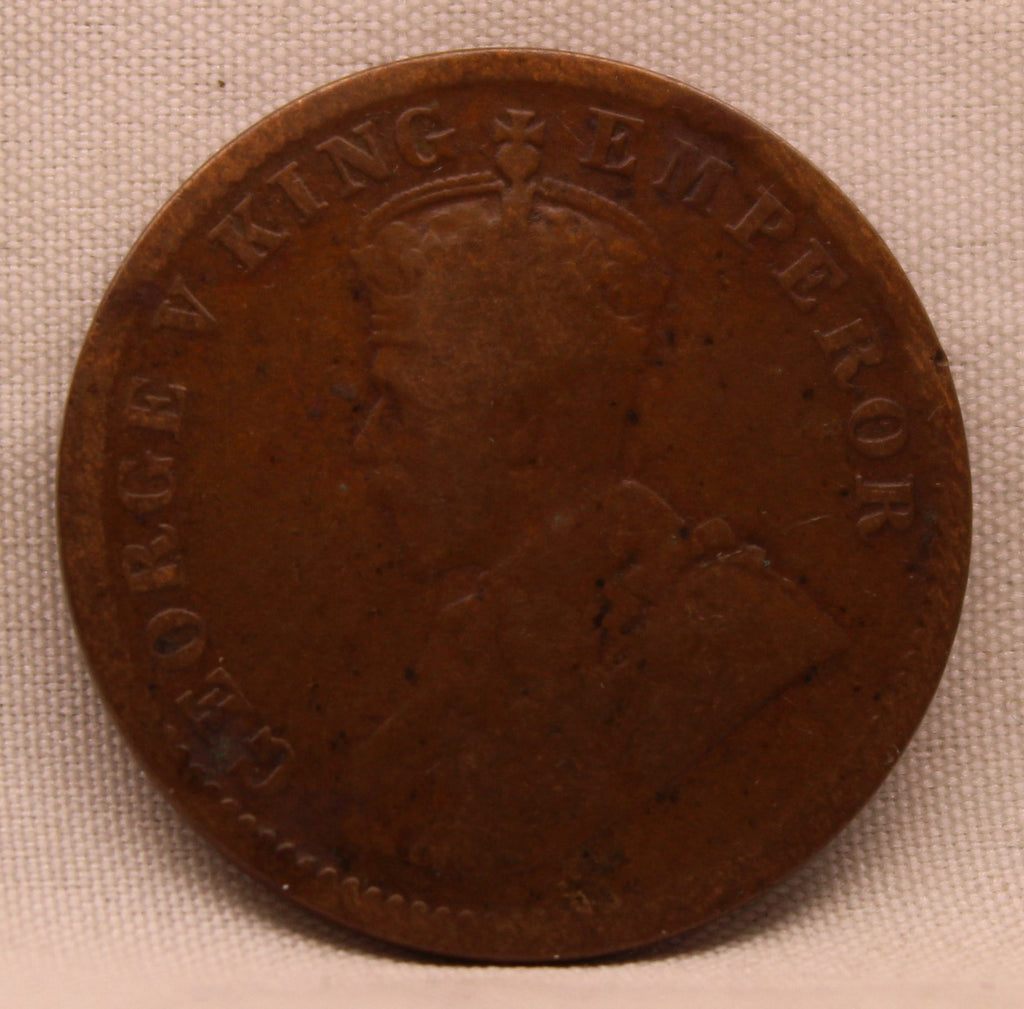 Quarter Anna Coin of King George V of Calcutta Mint of 1913 Bronze