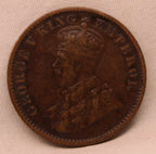 Quarter Anna Coin of King George V of Calcutta Mint of 1917 Bronze