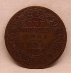 Quarter Anna Coin of King George V of Calcutta Mint of 1918 Bronze