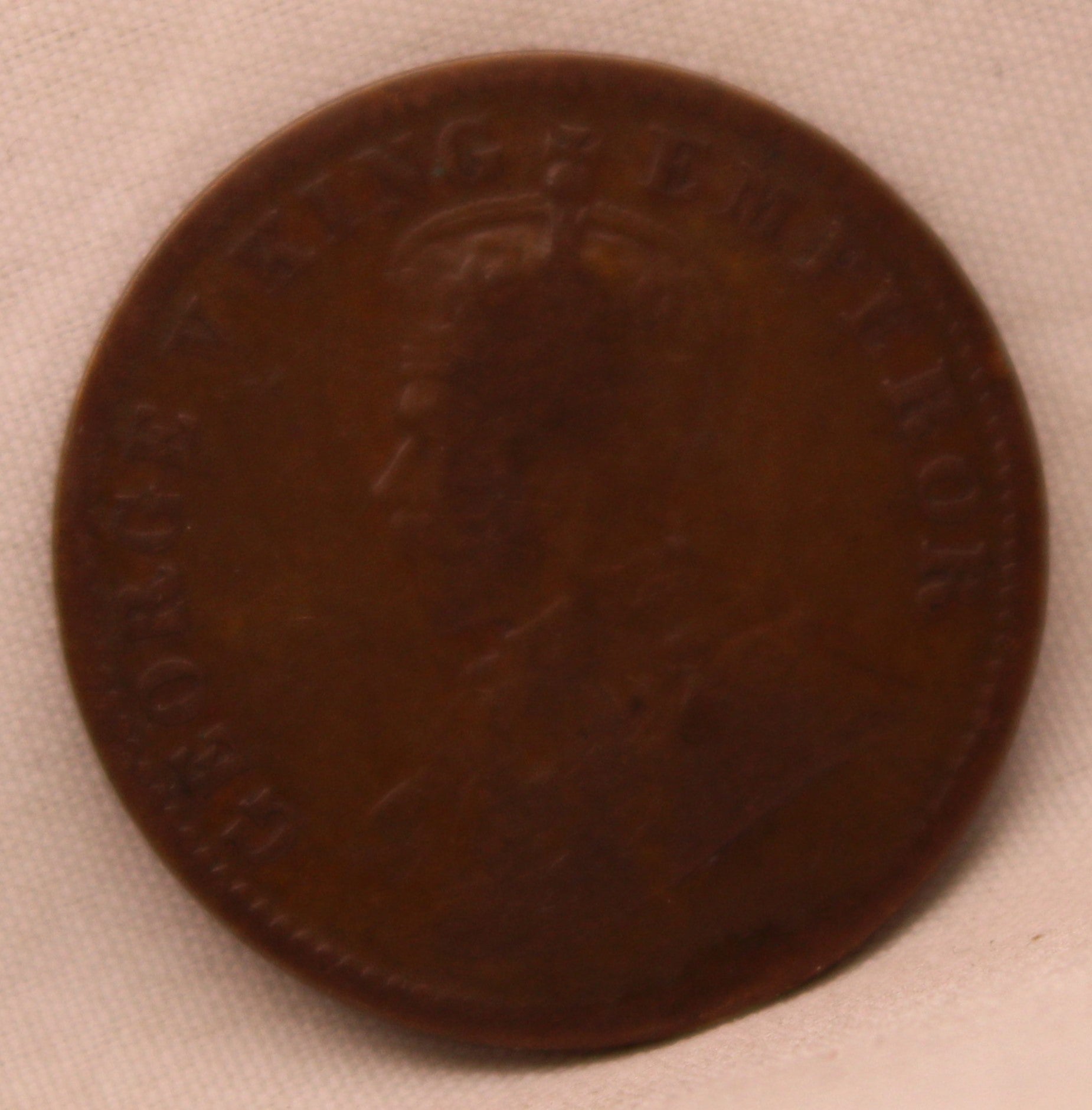 Quarter Anna Coin of King George V of Calcutta Mint of 1918 Bronze