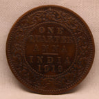 Quarter Anna Coin of King George V of Calcutta Mint of 1919 Bronze
