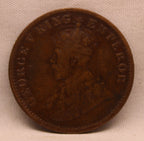 Quarter Anna Coin of King George V of Calcutta Mint of 1919 Bronze