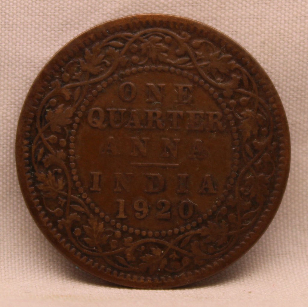 Quarter Anna Coin of King George V of Calcutta Mint of 1920 Bronze