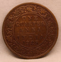 Quarter Anna Coin of King George V of Calcutta Mint of 1925 Bronze