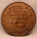 Quarter Anna Coin of King George V of Calcutta Mint of 1926 Bronze