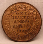 Quarter Anna Coin of King George V of Calcutta Mint of 1926 Bronze