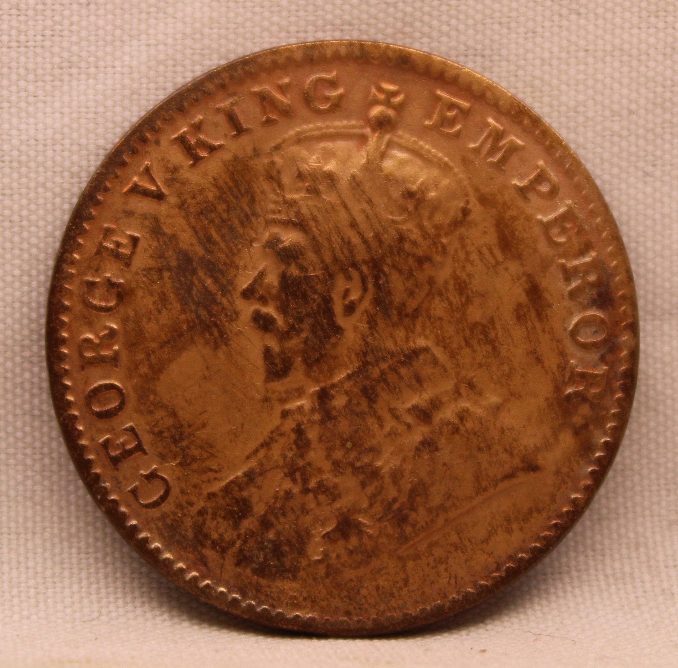 Quarter Anna Coin of King George V of Calcutta Mint of 1926 Bronze