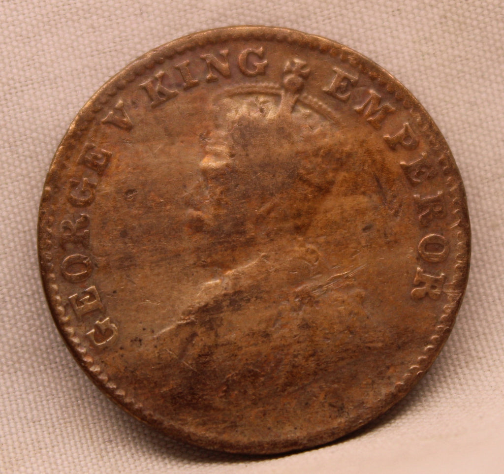 Quarter Anna Coin of King George V of Calcutta Mint of 1927 Bronze