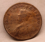 Quarter Anna Coin of King George V of Calcutta Mint of 1927 Bronze