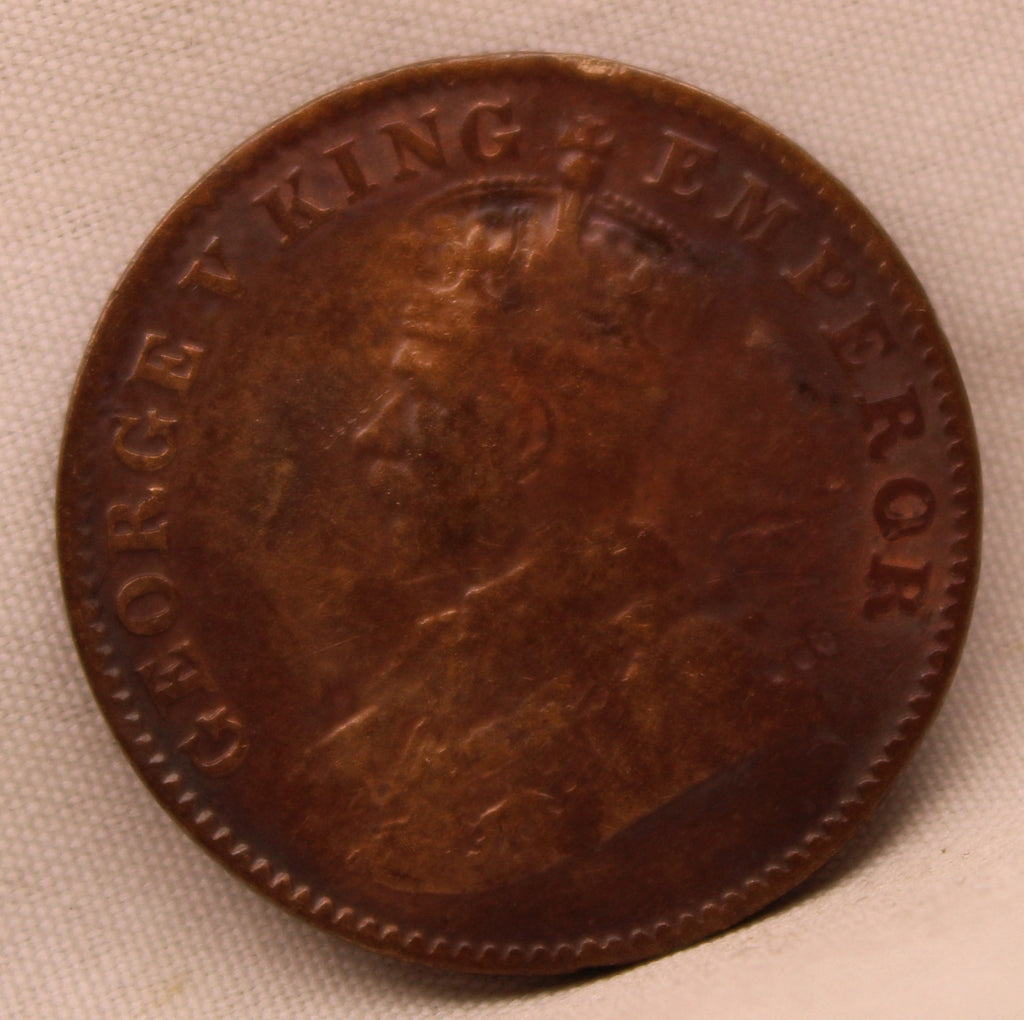 Quarter Anna Coin of King George V of Calcutta Mint of 1928 Bronze
