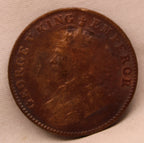 Quarter Anna Coin of King George V of Calcutta Mint of 1928 Bronze