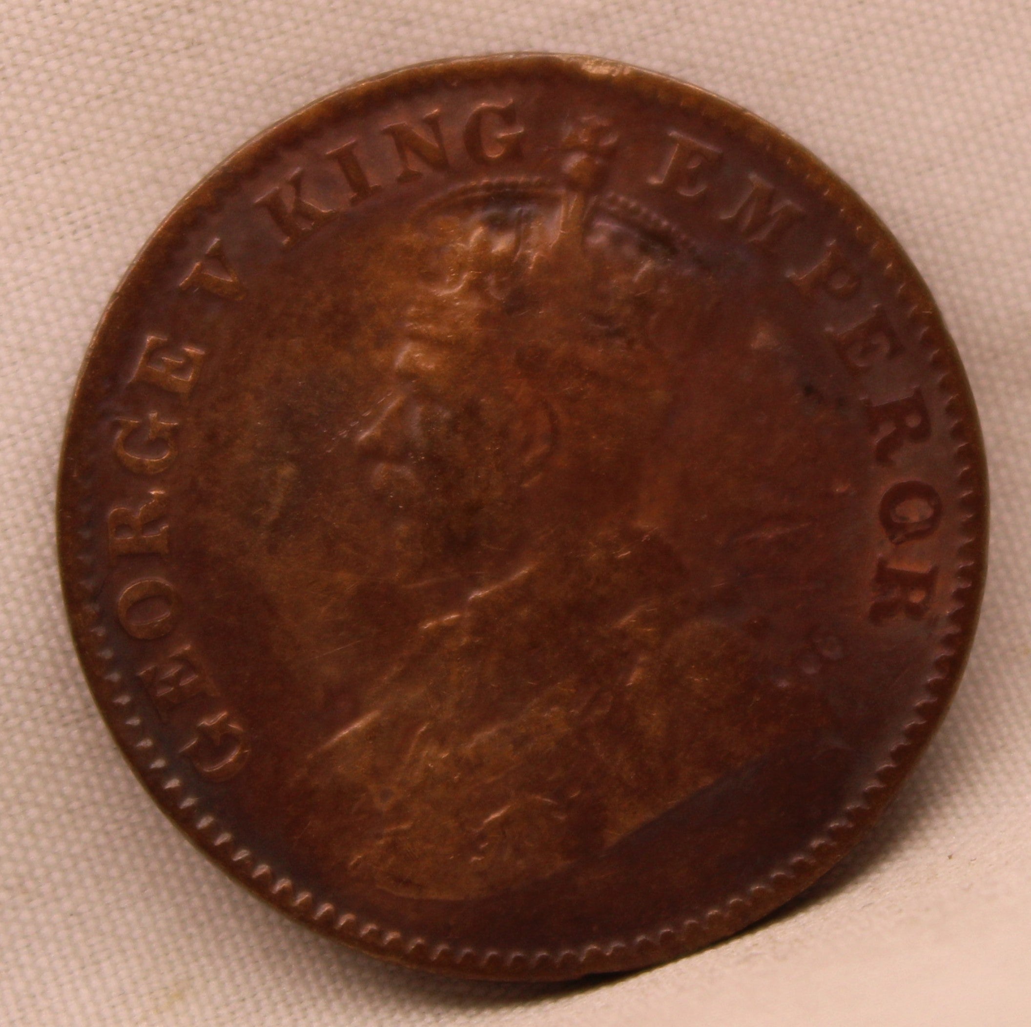 Quarter Anna Coin of King George V of Calcutta Mint of 1928 Bronze