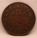 Quarter Anna Coin of King George V of Calcutta Mint of 1933 Bronze