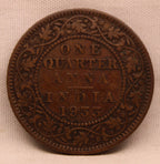 Quarter Anna Coin of King George V of Calcutta Mint of 1933 Bronze