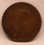 Quarter Anna Coin of King George V of Calcutta Mint of 1933 Bronze