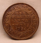 Quarter Anna Coin of King George V of Calcutta Mint of 1934 Bronze