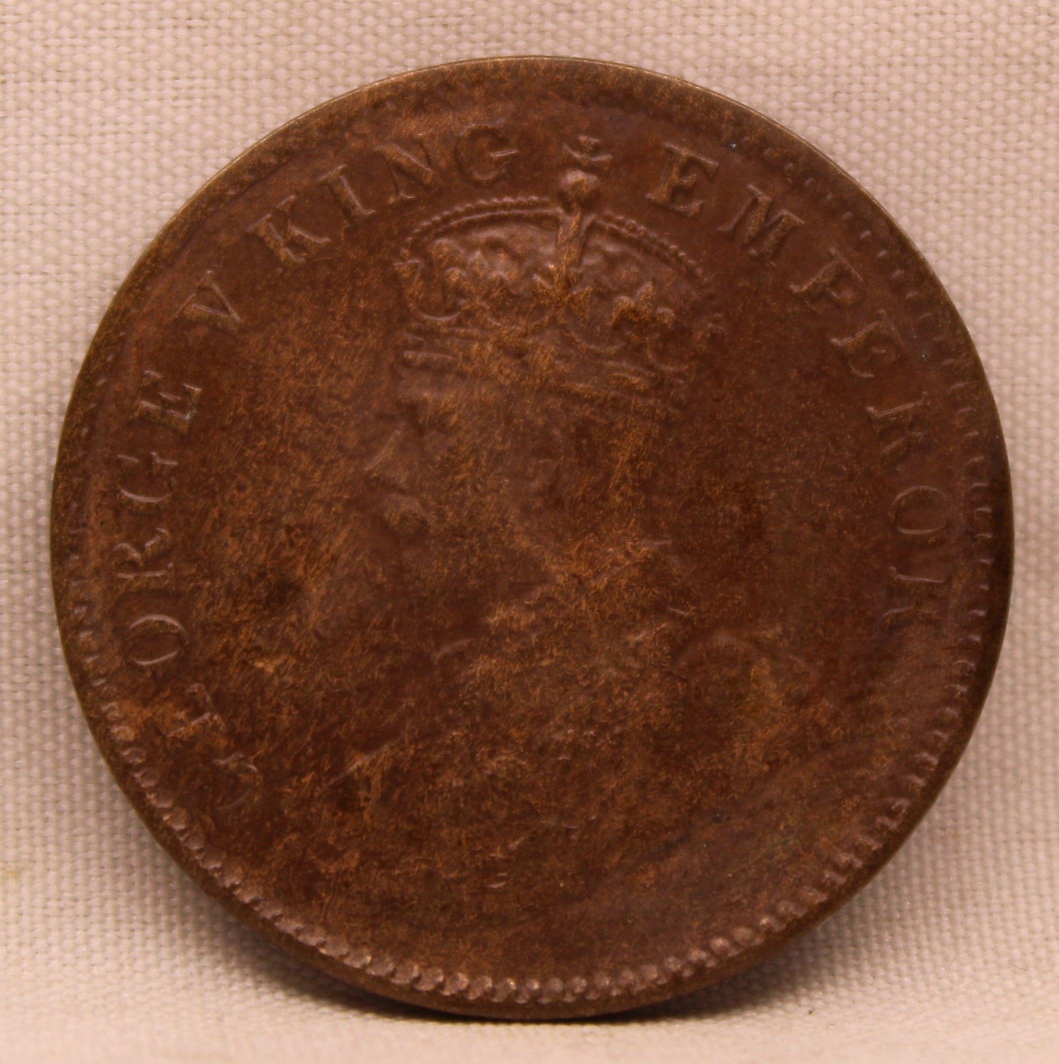 Quarter Anna Coin of King George V of Calcutta Mint of 1935 Bronze