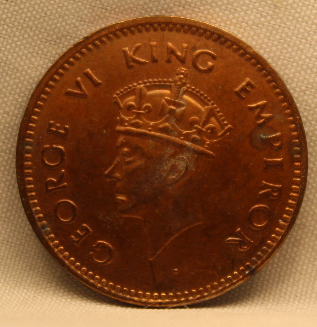 Half Pice Coin of King George VI of Calcutta Mint of 1938 Bronze