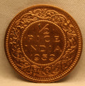 Half Pice Coin of King George VI of Calcutta Mint of 1939 Bronze