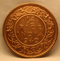 Half Pice Coin of King George VI of Calcutta Mint of 1940 Bronze