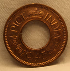 1 Pice Coin of King George VI of Bombay Mint of 1945 Bronze