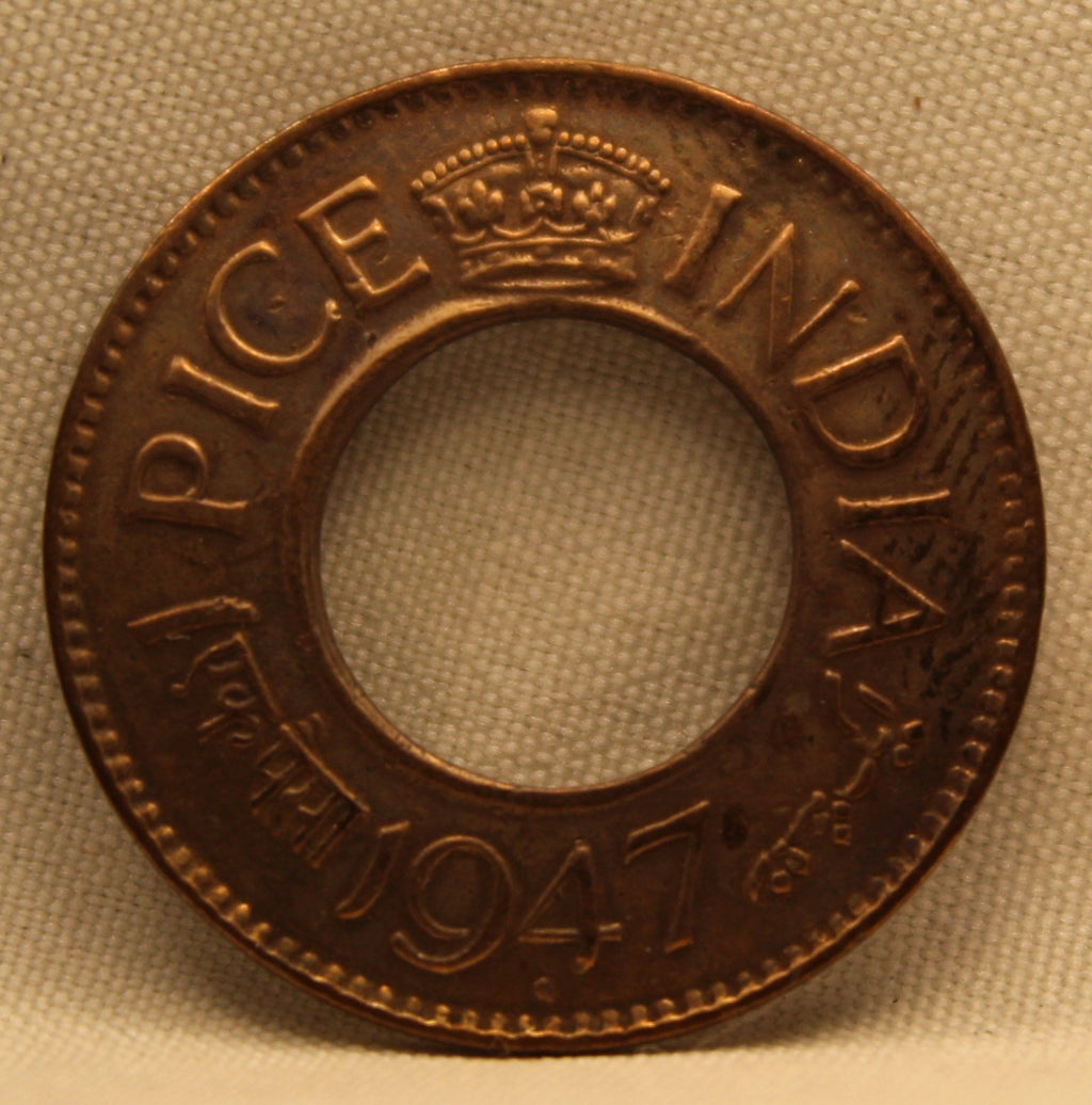 1 Pice Coin of King George VI of Bombay Mint of 1947 Bronze