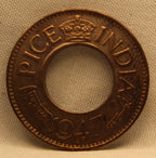 1 Pice Coin of King George VI of Bombay Mint of 1947 Bronze