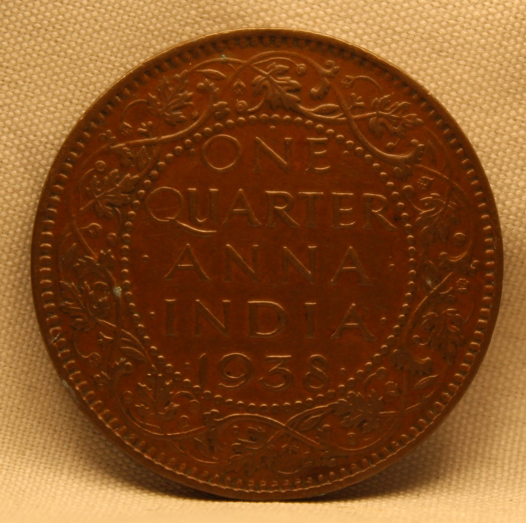 Quarter Anna 1938 George VI Copper coins