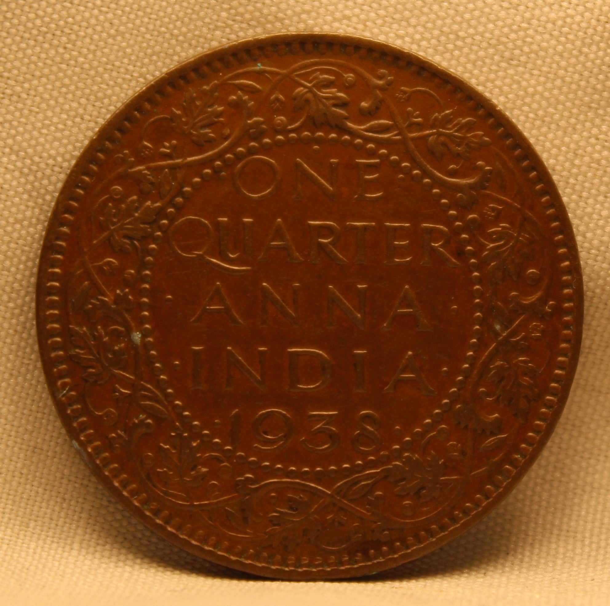 Quarter Anna 1938 George VI Copper coins