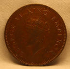 Quarter Anna 1938 George VI Copper coins