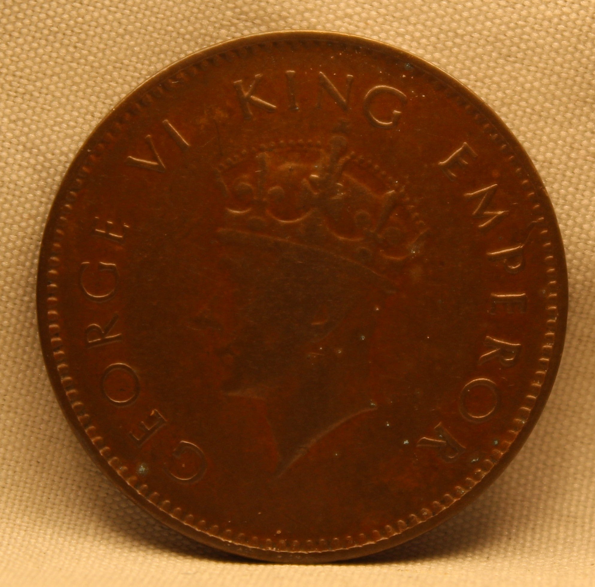 Quarter Anna 1938 George VI Copper coins