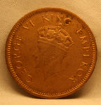Quarter Anna 1939 George VI Copper coins