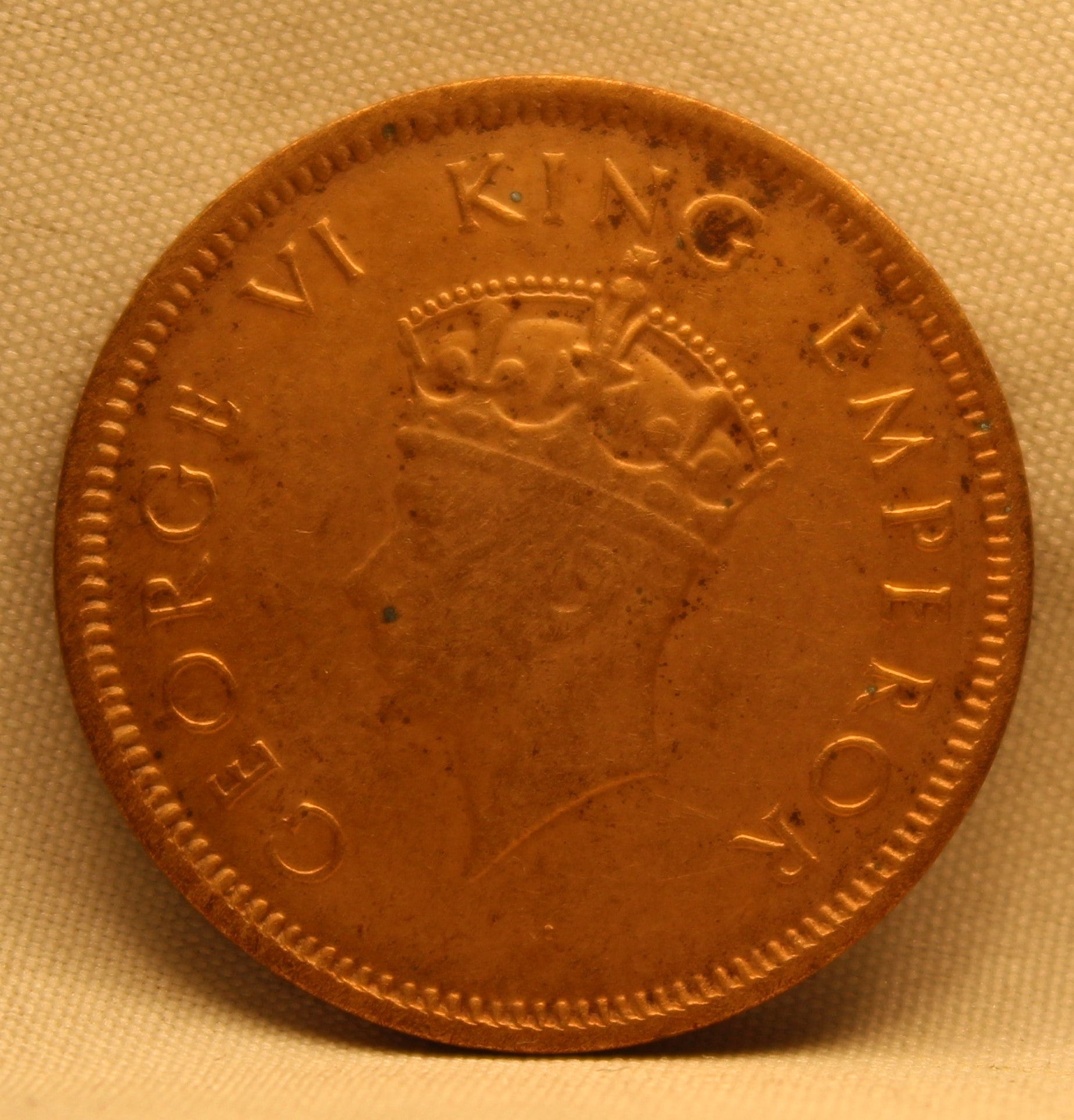 Quarter Anna 1939 George VI Copper coins