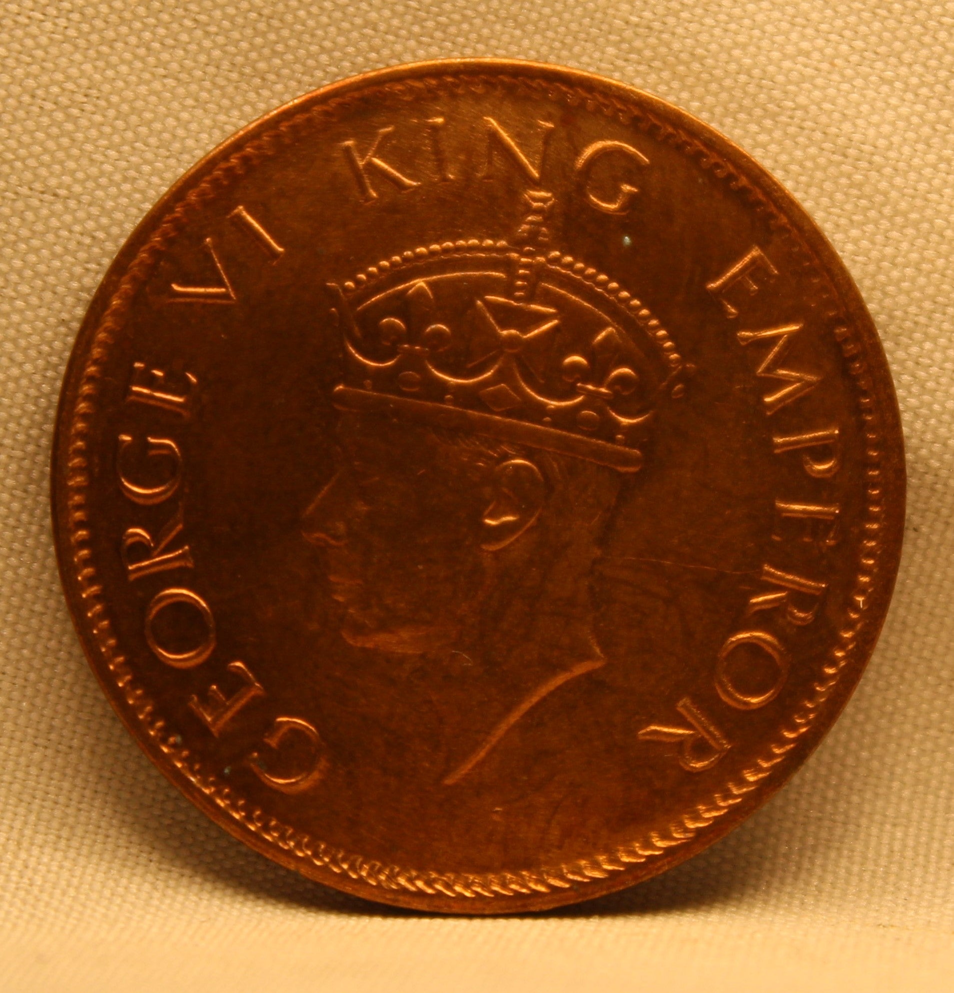 Quarter Anna 1940 George VI Copper coins