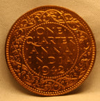 Quarter  Anna 1942 George VI Copper coins