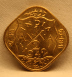 Half Anna 1942 George VI Nickel-Brass coins