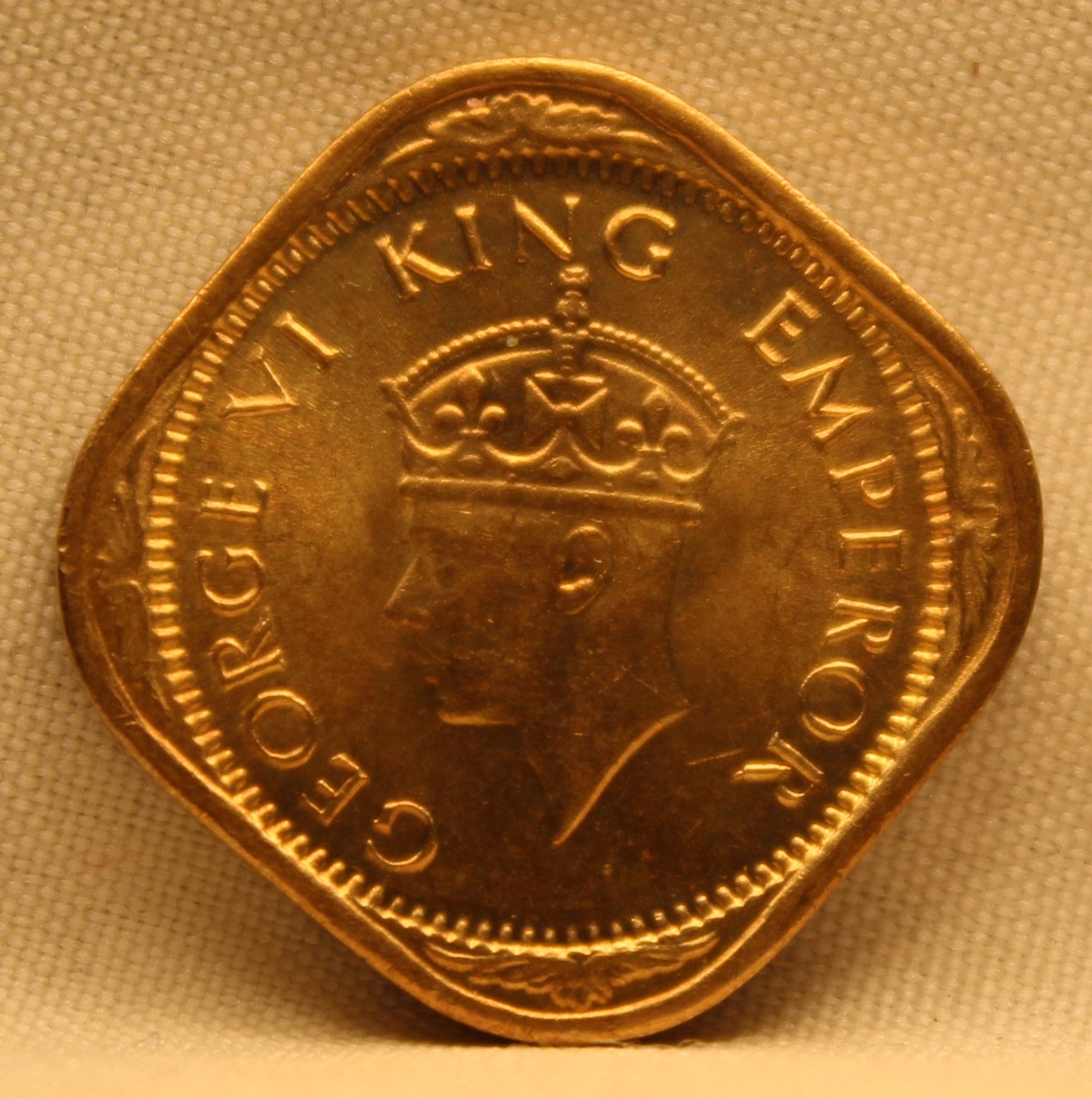 Half Anna 1943 George VI Nickel-Brass coins