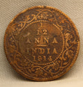 1\12 Anna 1914 George V Bronze coins