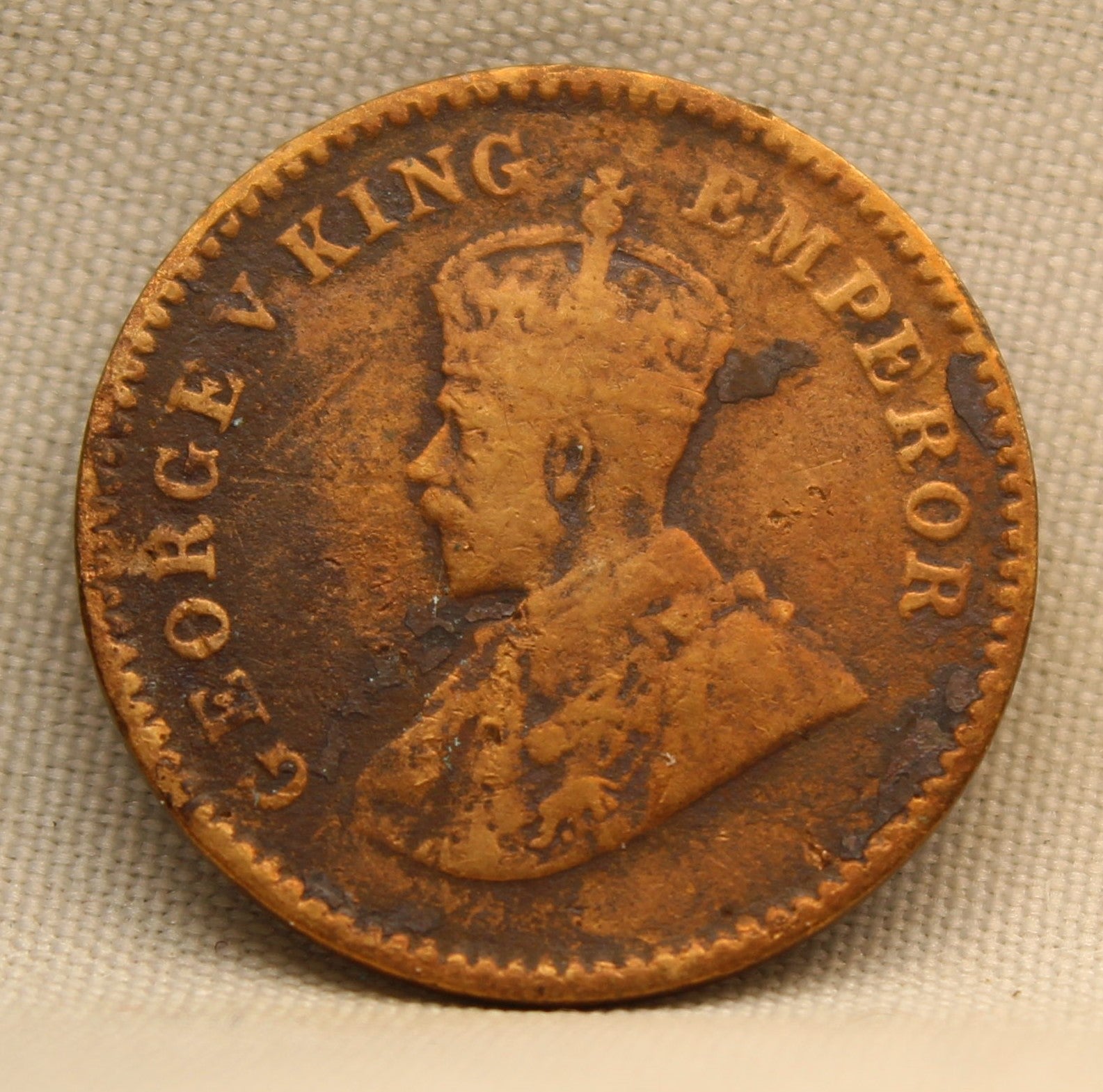 1\12 Anna 1914 George V Bronze coins