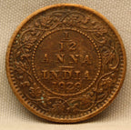 1\12 Anna 1929 George V Bronze coins