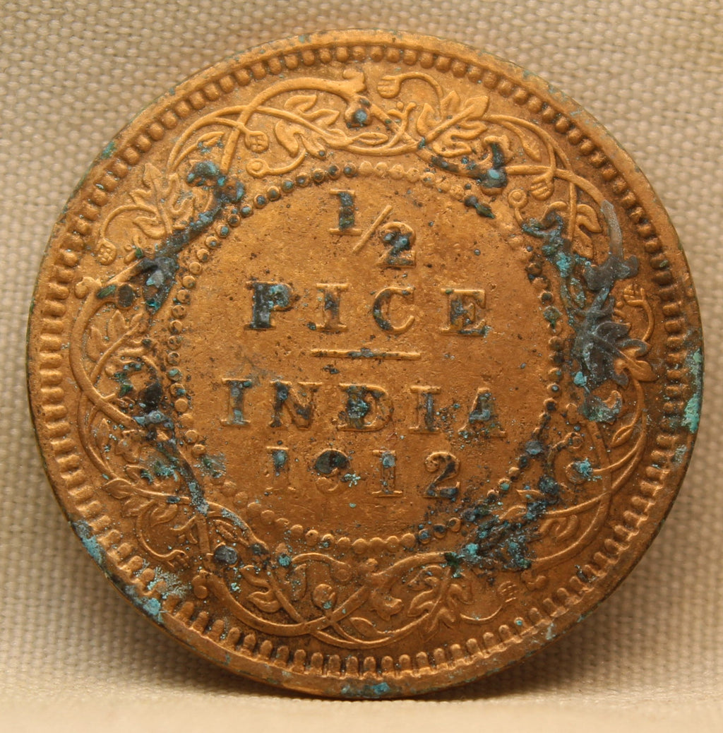 Half Pice 1912 George V Bronze coins